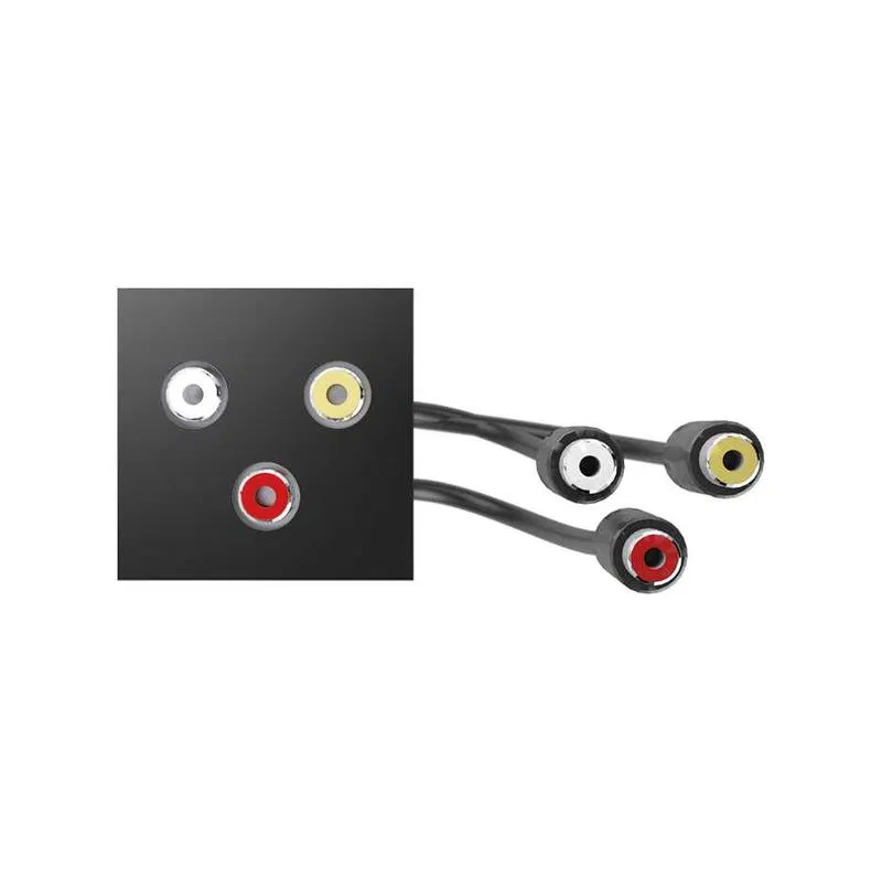 Module with 3xRCA female/female pass-through adapter black Simon 400 40001193-038