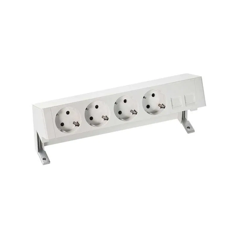 Simon 400 desktop socket unit 4x2P+E adapter for 2xRJ45 monoblock white Simon 42504020-130