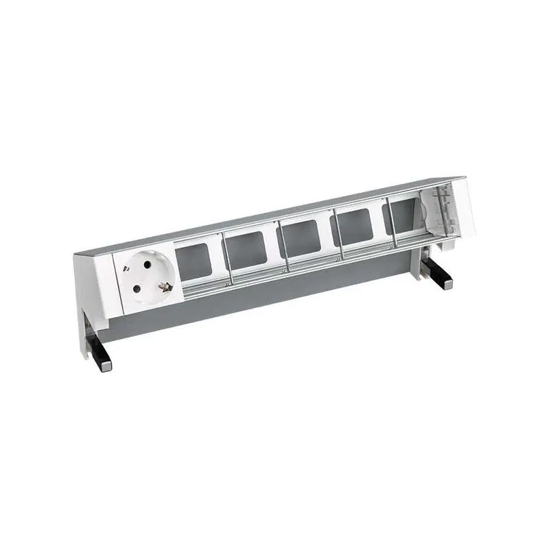 Блок розеточный настольный 1х2P+E 5 пустых мод. алюм. Simon 400 42601000-133