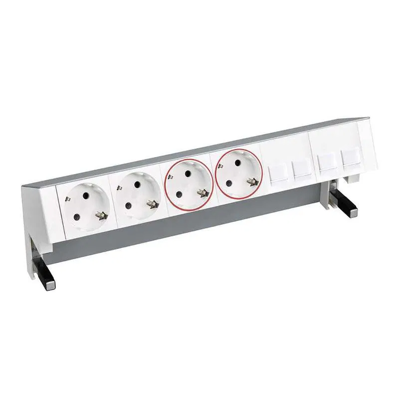 Simon 400 台式插座盒 2х2P+E 2х2P+E UPS适配器 4хRJ45单体铝制 Simon 42602240-133