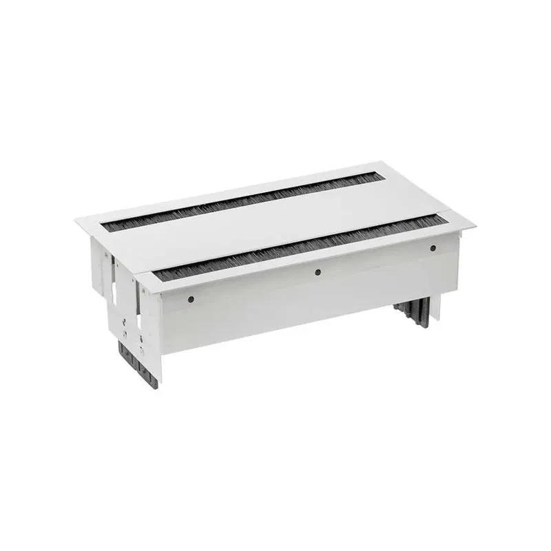 双面带盖嵌入式插座盒 8x2P+E 4空位 刷毛式输入 白色 Simon 400 46604000-130