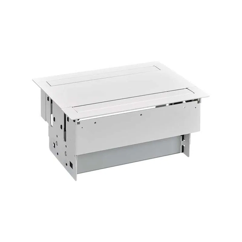 双面带盖嵌入式插座盒，含金属进线，2x2P+E，6个空位，白色 Simon 400 47401000-130