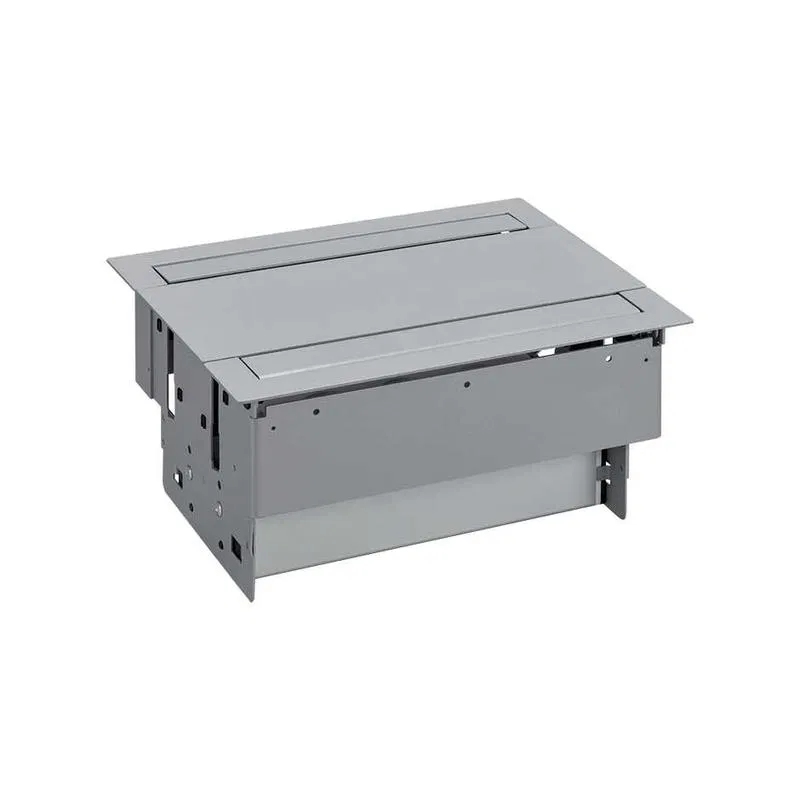 双面带盖嵌入式插座盒，含金属进线，2x2P+E，6个空位，铝制 Simon 400 47401000-133