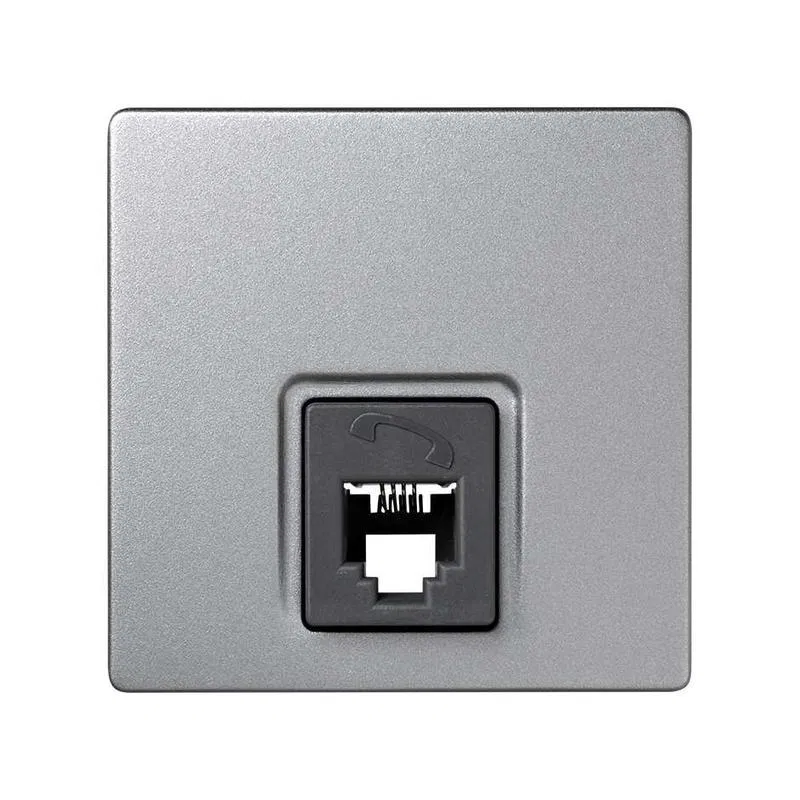Розетка телефонная ОП Simon73 Loft RJ11 алюм. Simon 73480-63