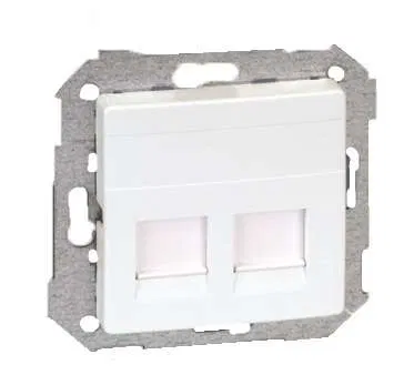 Adapter for 2 RJ45 connectors Simon82 with protective shutters white Simon 82006-30