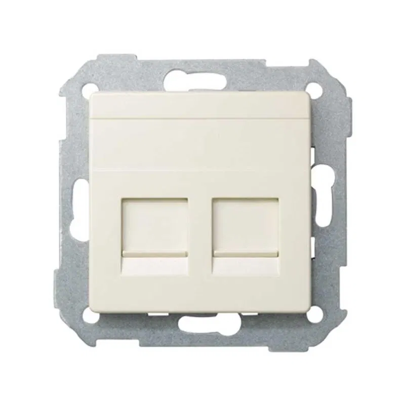 Adapter for 2 RJ45 connectors Simon82 with protective shutters ivory Simon 82006-31