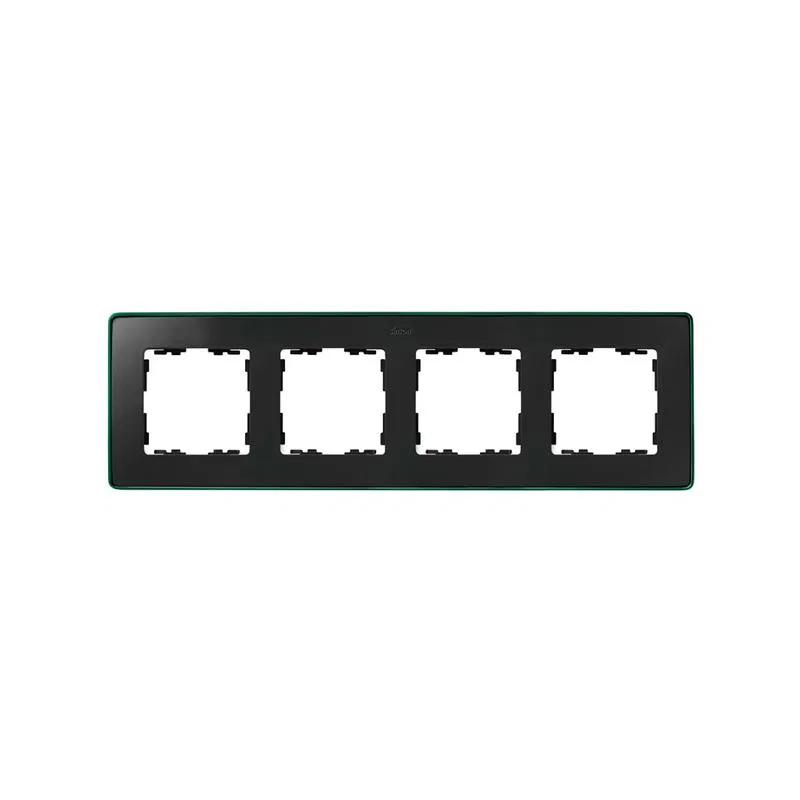 Рамка 4-м Simon82 Detail графит; основание зел. Simon 8201640-250