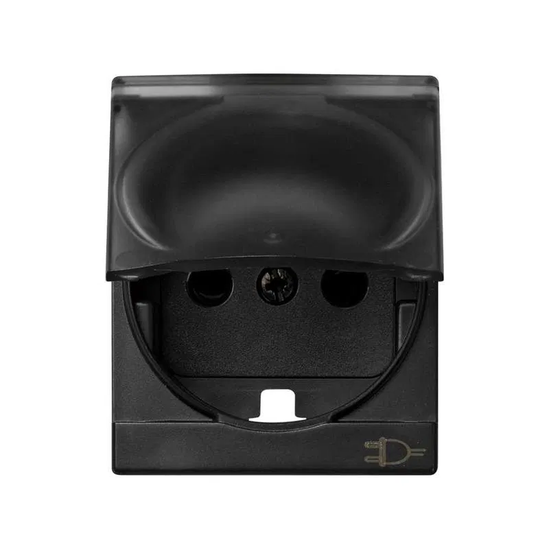 Накладка на 75432- 75464-69 с защ. шторки и крышкой Simon82 Centralizations графит 82090-58