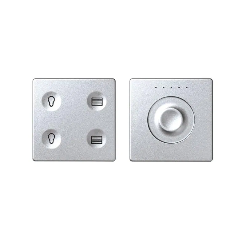 Комплект выключателя 4-кл. сенсорн. + регулятор Т2 KNX; RJ12 алюм. Simon82 Sense 8400654-093