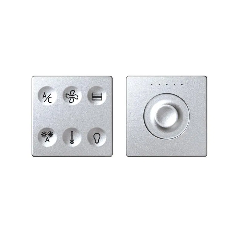Комплект выключателя 6-кл. сенсорн. + регулятор Т2 KNX; RJ12 алюм. Simon82 Sense 8400674-093