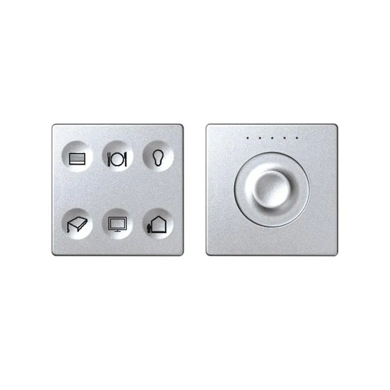 Комплект выключателя 6-кл. сенсорн. + регулятор Т3 KNX; RJ12 алюм. Simon82 Sense 8400675-093