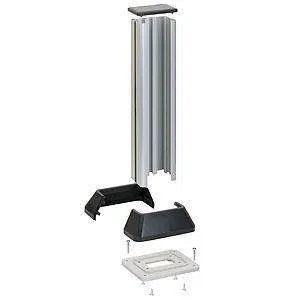 Мини-колонна 2сторона на 8 S-мод. 601х126.5(158)х109.5(181)мм Simon Connect алюм. ALC324-8-14