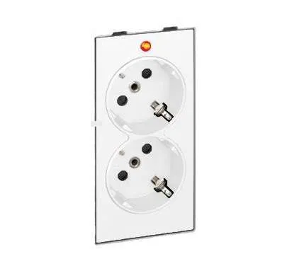 Розетка 2-м СП Simon Connect 16А IP20 250В 2х2P+E с заземл. с индикацией S-модуль механизм бел. Simon S1-9