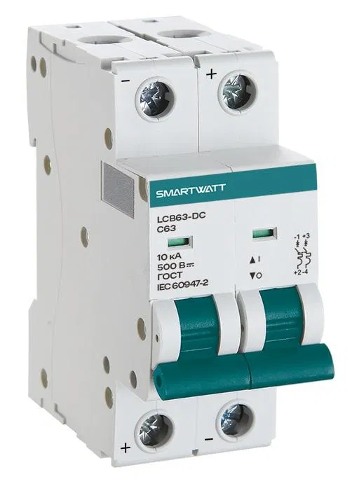 Выключатель автоматический модульный PDE LCB63H-DC-C10/2 10А 2P кривая C 10кА SmartWatt 4512020490092