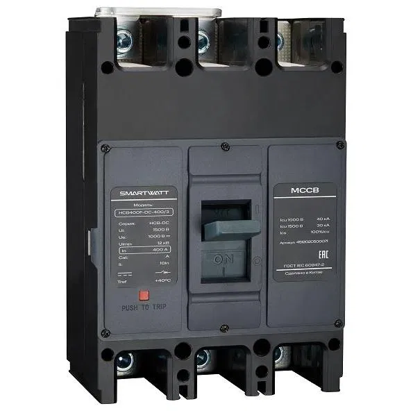 Выключатель автоматический в литом корпусе PDE HCB400F-DC-400/3 400А 3P 30кА SmartWatt 4512020500071