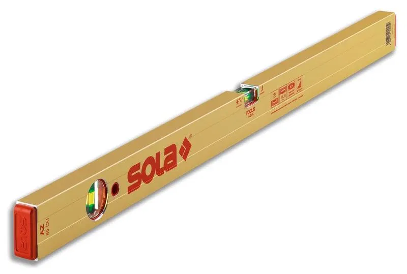 Уровень алюминиевый AZ 100 L100см 2 глазка точн. 0.5мм/м SOLA 01161301