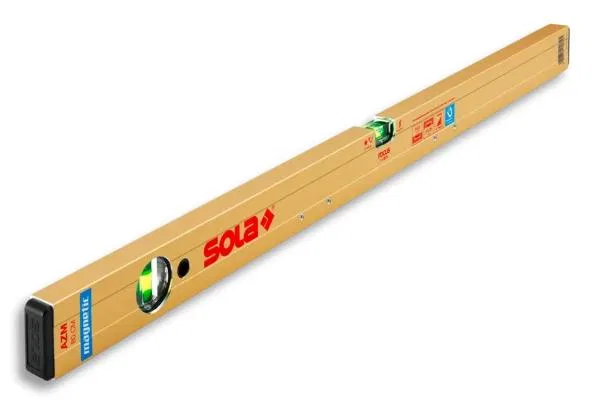 Уровень алюминиевый магнитный AZM 80 L80см 2 глазка точн. 0.5мм/м SOLA 01821101