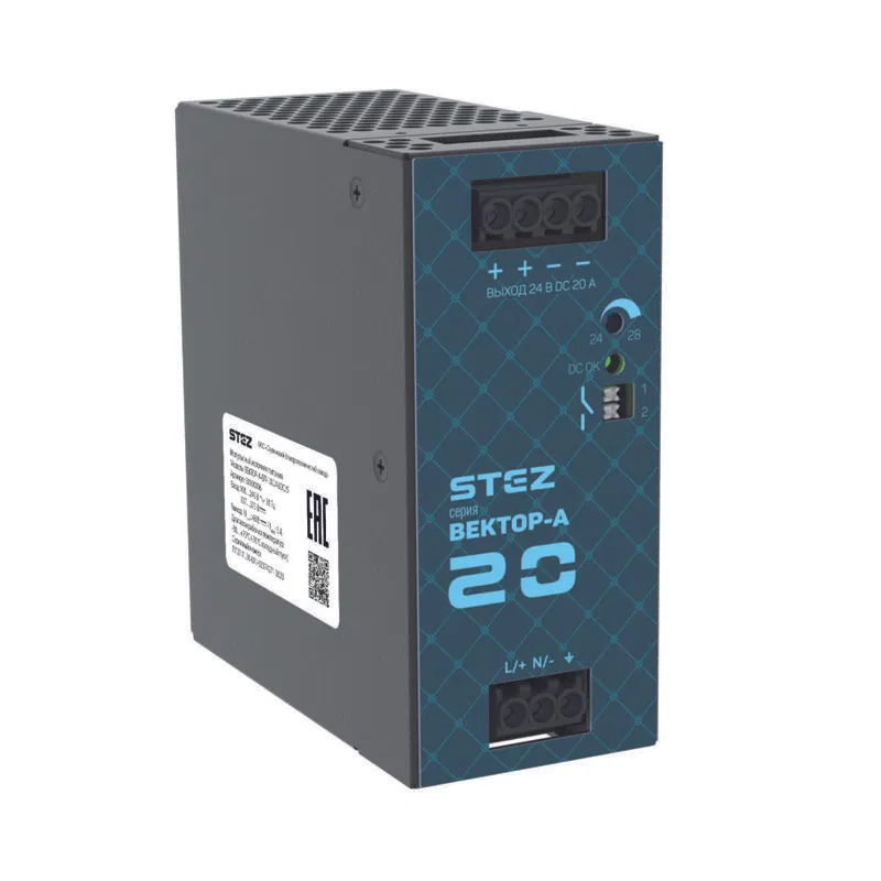 Источник питания ВЕКТОР-А-БП-1AC/24DC/20 СТЭЗ 50100004