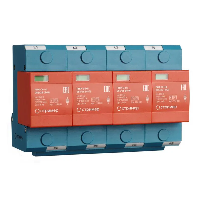 Surge protection device RIF-E-I+II 255/25 (4+0) Streamer 114001