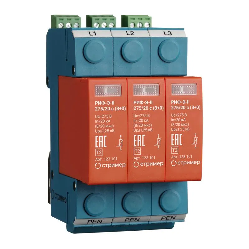 Surge protection device RIF-E-II 275/20 with (3+0) Streamer 123101