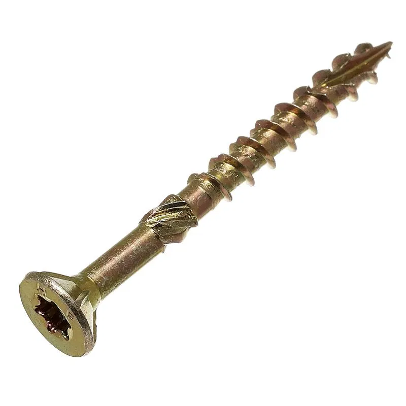 Саморез конструкционный самозенкующий 5.0х80 потай желт. цинк TORX (уп.100шт) коробка СТРОЙМЕТИЗ 20230925005