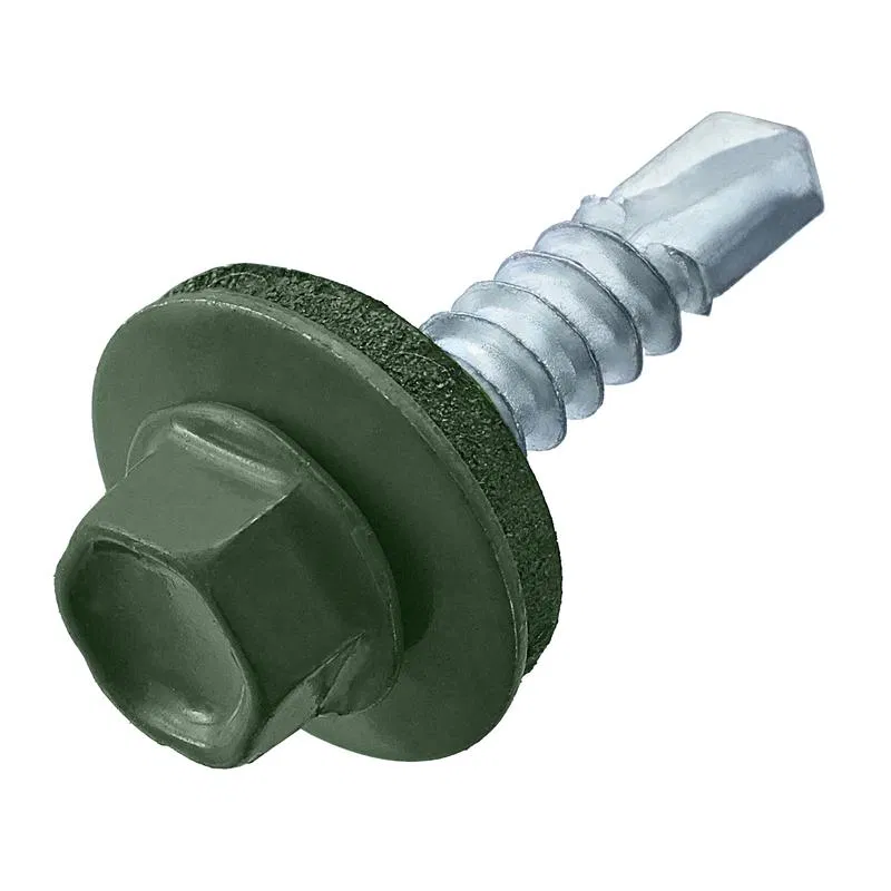Саморез кровельный 4.8х28(29) RAL 6020 хром. зел. (коробка) (уп.60шт) СТРОЙМЕТИЗ 2090014