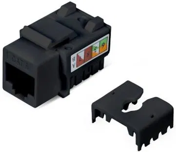 Заделка инструментальная Keystone Jack 8P8C (RJ-45) UTP Cat.6 90град. черн. SUPRLAN 10-0343