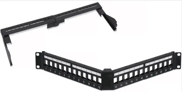Патч-панель модульная угловая для Keystone Jack 19дюйм под 24 модуля utp 1u SUPRLAN 10-0419