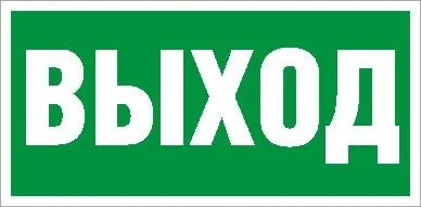 Пиктограмма ПЭУ 010 "Выход" 260х117 бел. oracal URAN STANDARD СТ 2502004920 Световые технологии