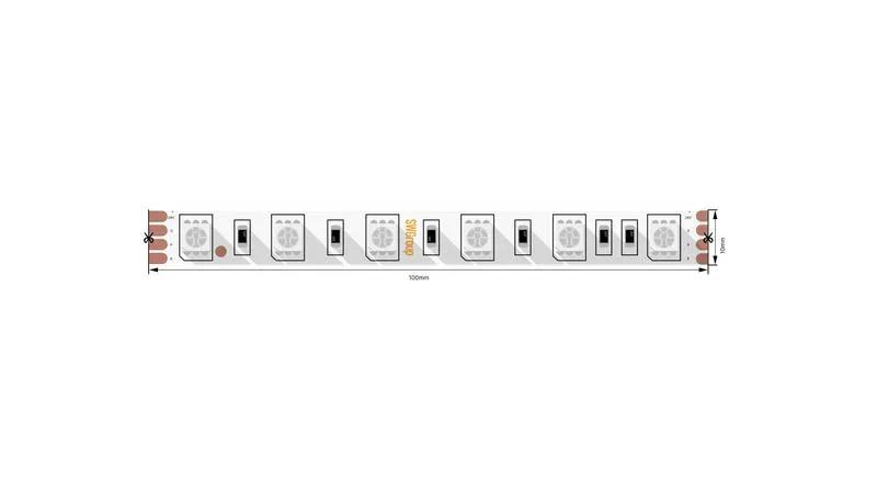 Лента светодиодная стандарт 5050 60LED/м 14.4Вт/м RGB 24В IP20 (уп.5м) SWG Standard 00-00009271