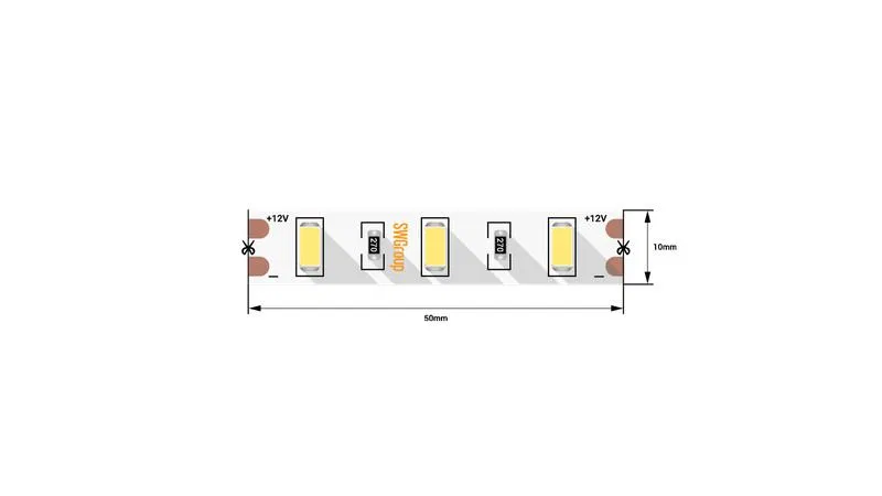 Лента светодиодная стандарт 5630 60LED/м 12Вт/м 12В IP20 со скотчем 3М нейтр. бел. (уп.5м) SWG Standard 00-00009275