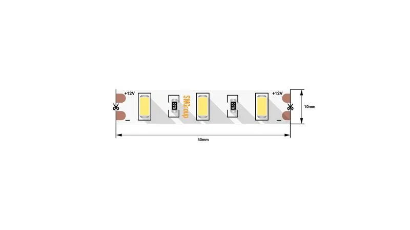 Лента светодиодная стандарт 5630 60 LED/м 12 Вт/м 12В IP20 холод. бел. (уп.5м) SWG Standard 00-00009476