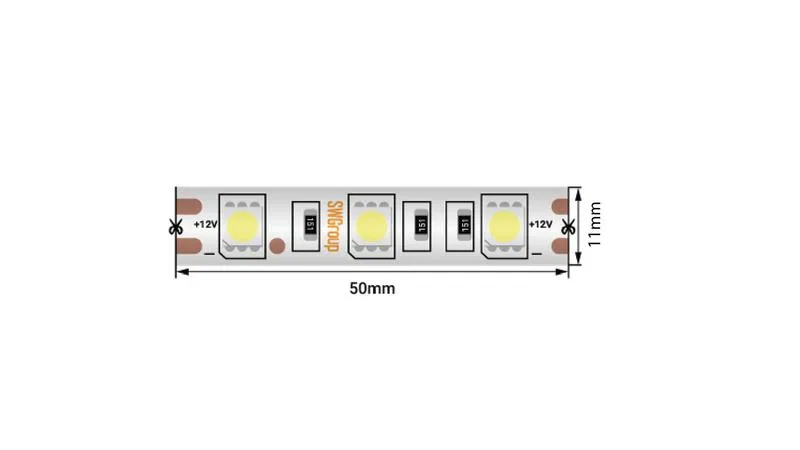 Лента светодиодная стандарт 5050 60LED/м 14.4Вт/м нейтр. бел. 12В IP66 со скотчем 3М (уп.5м) SWG Standard 00-00014782