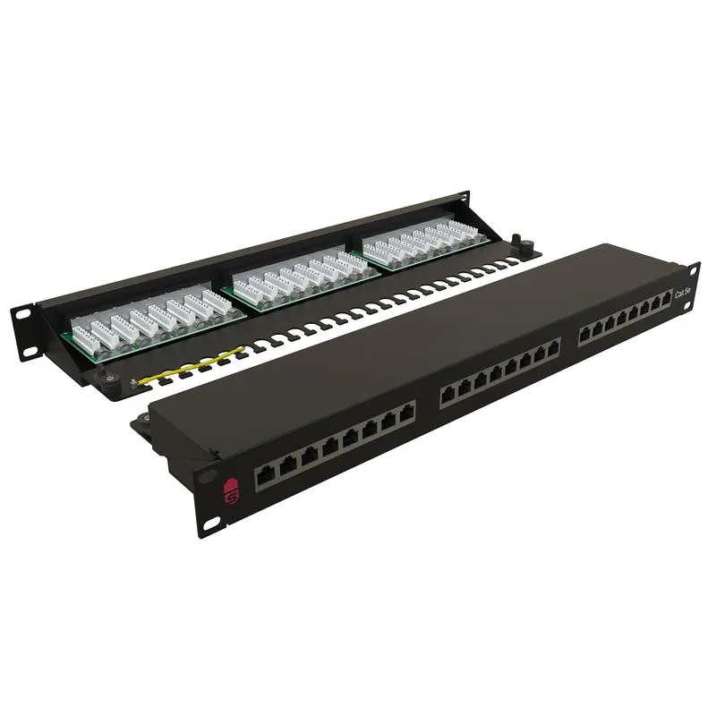 Патч-панель 19дюйм 1U 24 порта RJ45 полностью экранир. кат.5E Dual IDC черн. SYSMATRIX PP 1901U.S245ES.N