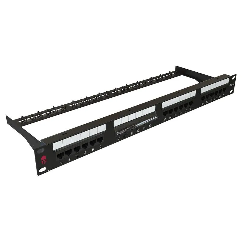 Патч-панель 19дюйм 1U 24 порта RJ45 кат.5E Dual IDC с задн. кабельным организатором черн. SYSMATRIX PP 1901U.S245EU.M
