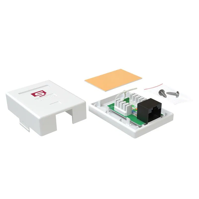 Розетка компьютерная 1-м RJ45 кат.5E неэкранир. внешн. Dual IDC бел. SYSMATRIX SB 15EU.WH