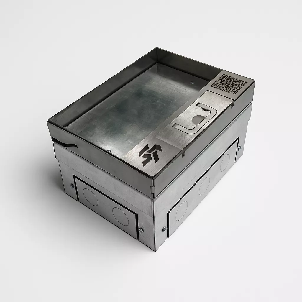 Напольный лючок-невидимка на 4 модуля (2 розетки 45x45) IP41 System Power SP01-0204