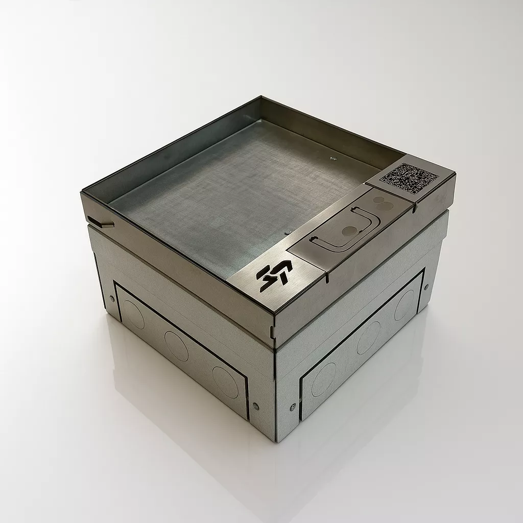 Напольный лючок-невидимка на 8 модулей (4 розетки 45x45) IP41 System Power SP01-0208