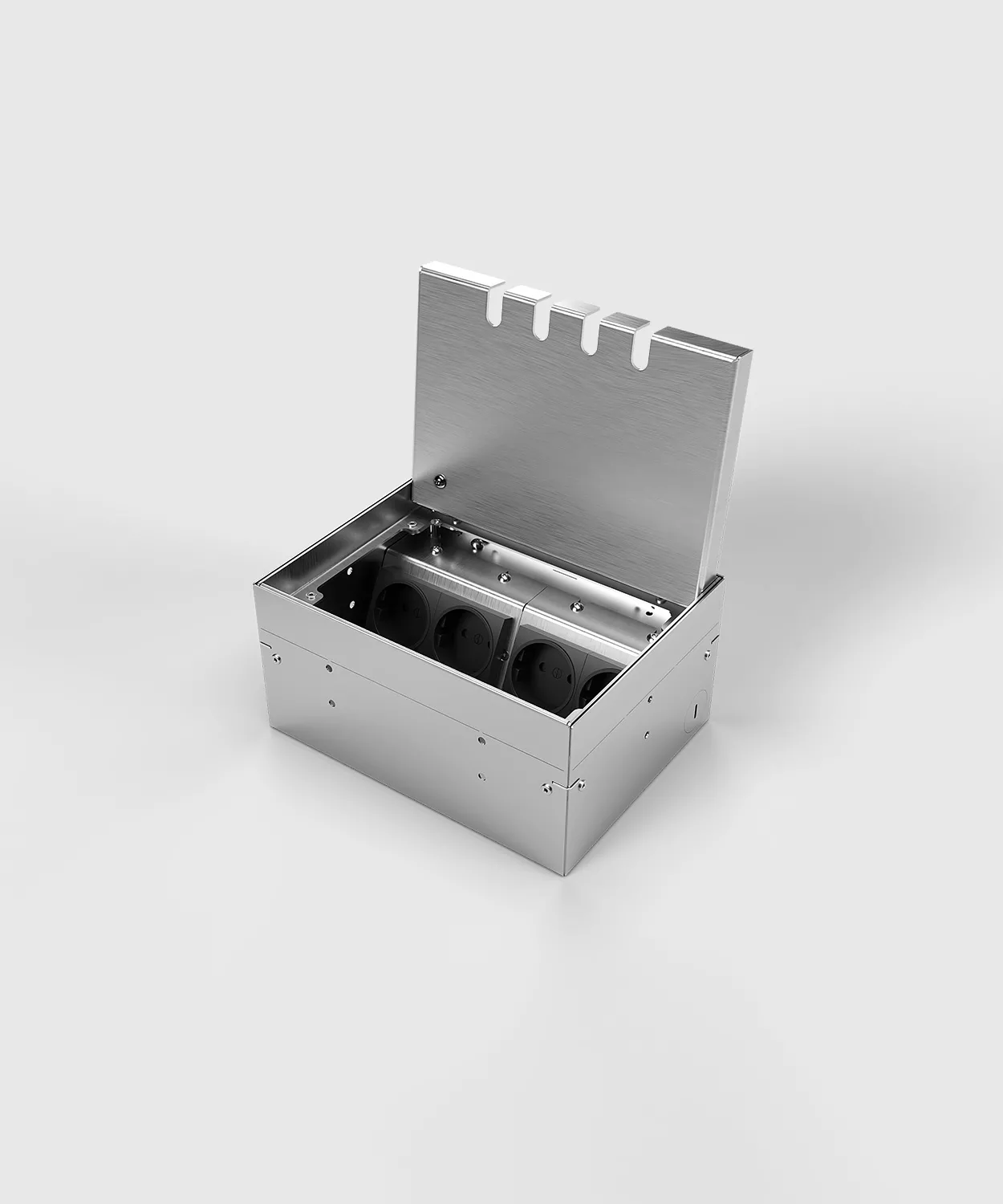 Лючок-невидимка в пол на 8 модулей (4 розетки 45x45) IP41 System Power SP01-0408