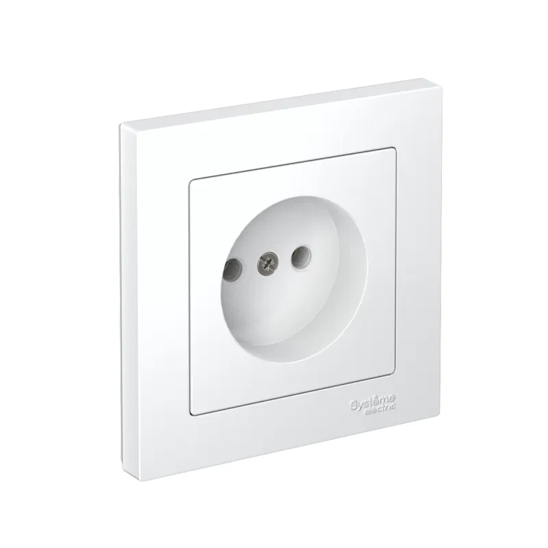Розетка AtlasDesign 16А без заземл. быстрозажим. клем. в сборе бел. SE ATN000140S Systeme Electric