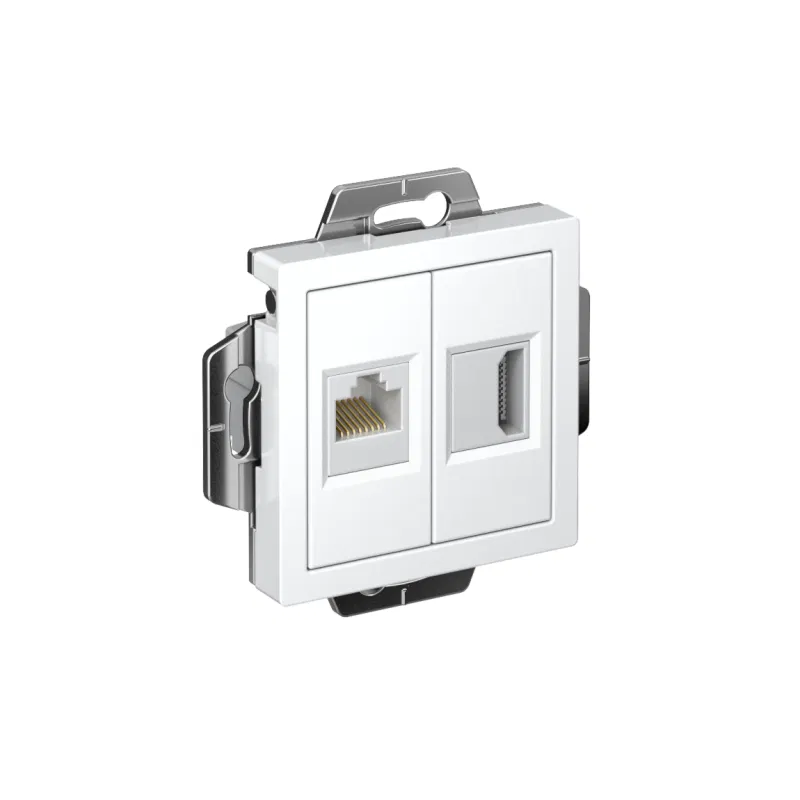Розетка 2-м СП AtlasDesign HDMI + RJ45 кат.5E механизм бел. SE ATN000182 Systeme Electric