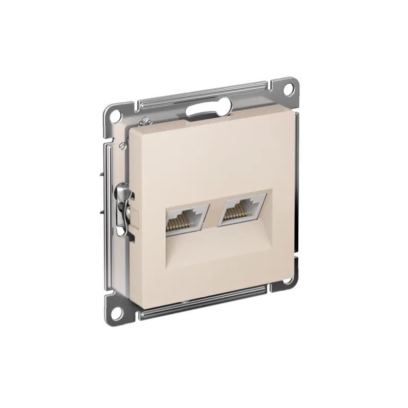 Розетка компьютерная 2-м AtlasDesign RJ45 кат.5E механизм беж. SE ATN000285 Systeme Electric