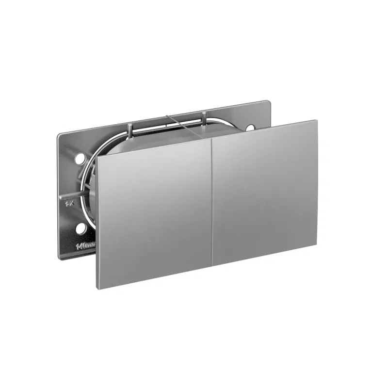 ATLASDESIGN DOUBLE SOCKET with grounding and shutter with sliding cover, 16A, assembly, ALUMINUM