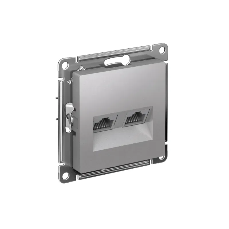 Розетка компьютерная 2-м AtlasDesign RJ45 кат.5E механизм алюм. SE ATN000385 Systeme Electric