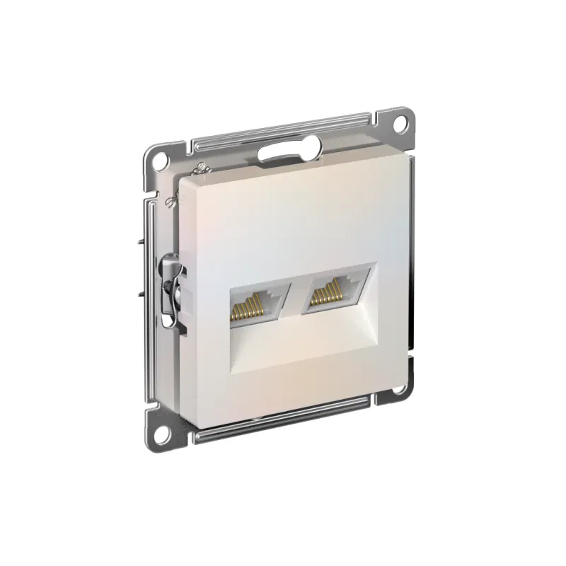 Розетка компьютерная 2-м AtlasDesign RJ45 кат.5E механизм жемчуж. SE ATN000485 Systeme Electric