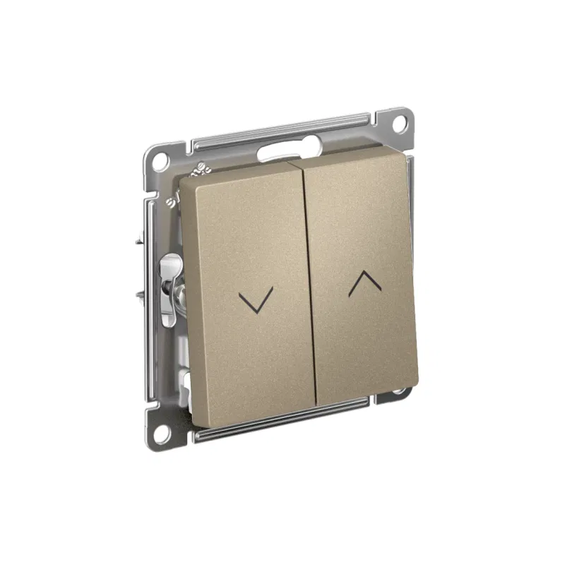 Выключатель для жалюзи 2-кл. AtlasDesign 10А механизм шампань SE ATN000519 Systeme Electric