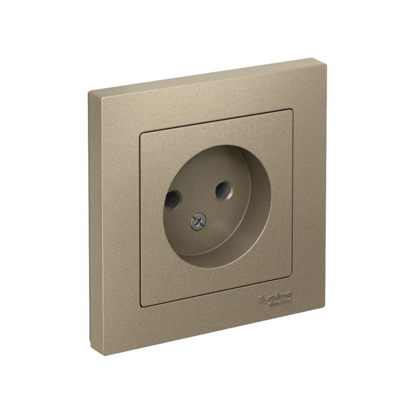 ATLASDESIGN SOCKET without grounding, 16A, assembly, CHAMPAGNE