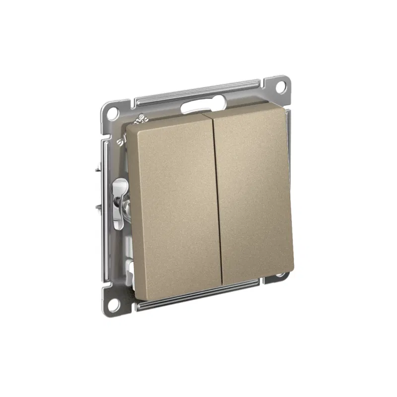 Выключатель 2-кл. СП AtlasDesign 10А IP20 (сх. 5) 10AX механизм шампань SE ATN000551 Systeme Electric