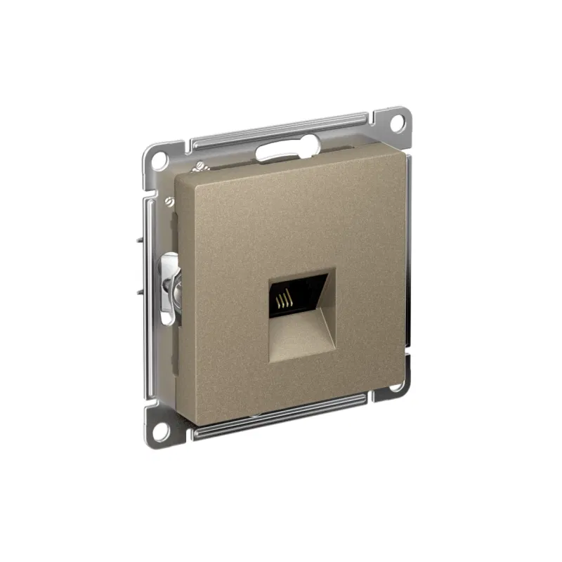 Розетка телефонная 1-м СП AtlasDesign RJ11 механизм шампань SE ATN000581 Systeme Electric