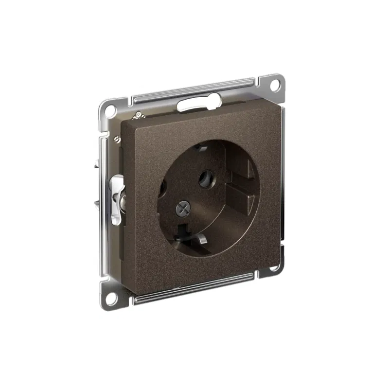 Розетка 1-м СП AtlasDesign 16А IP20 с заземл. механизм мокко SE ATN000643 Systeme Electric